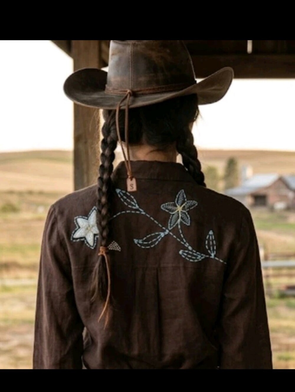 Susan Graver Embroidered Linen Blend Shirt S Button Down Country Cowgirl #swtr2
